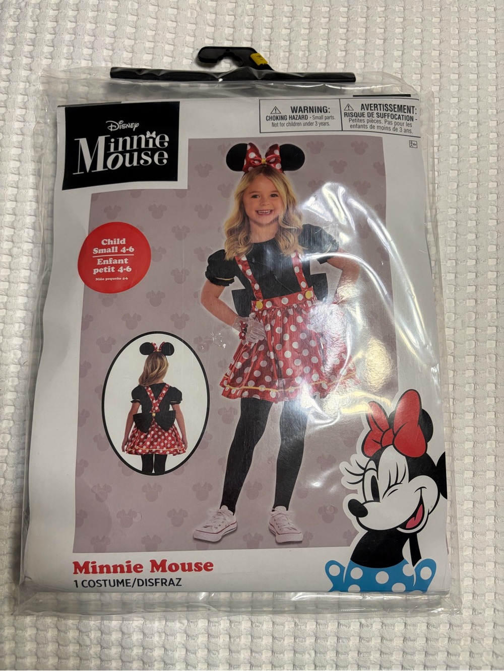 Disney Minnie Mouse Red Polka Dot Kids Costume - Child Small (4-6) new